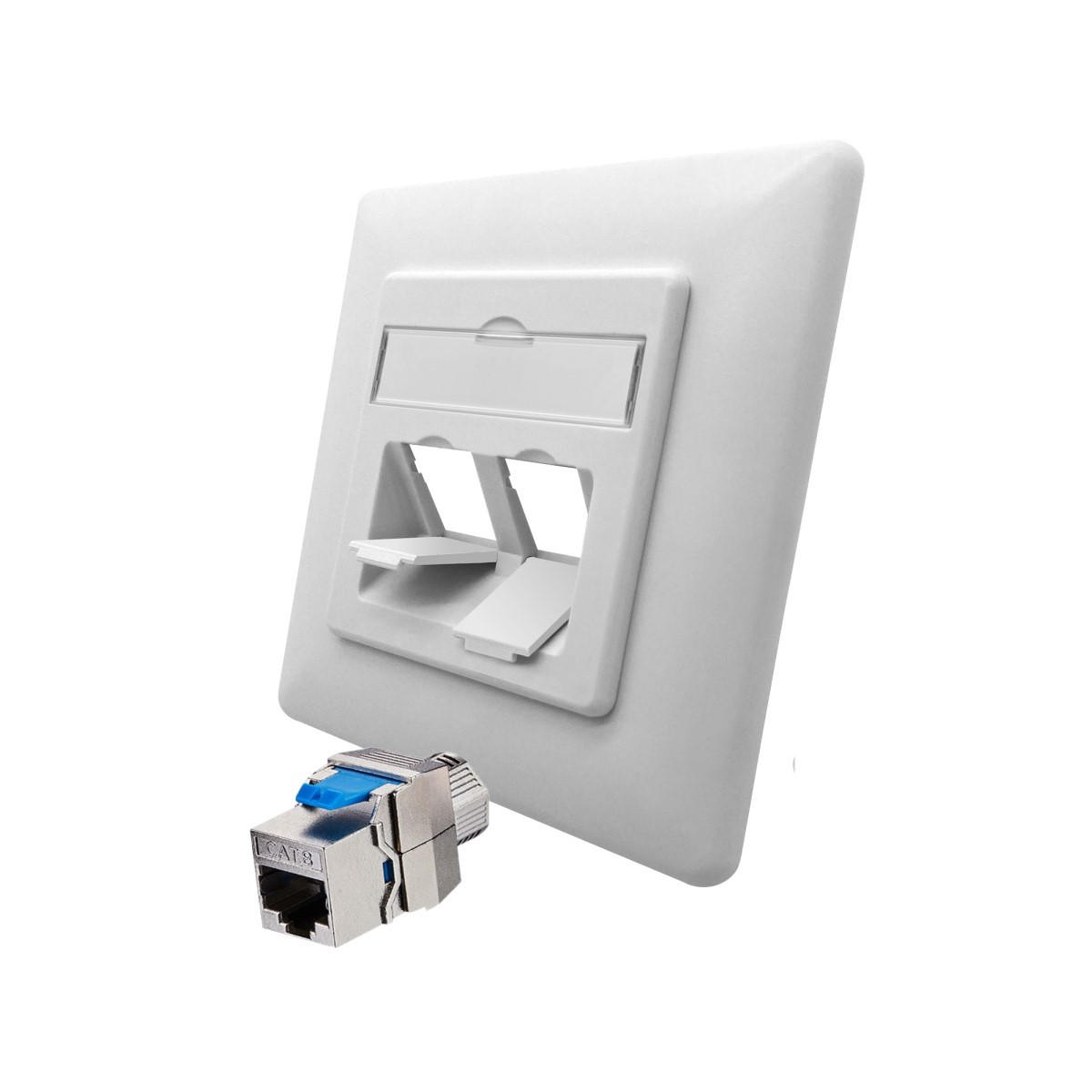 arli-keystone-anschlussdose-1124-keystone-2 ARLI Cat8.1 Netzwerkdose 1 Port ( Anschlussrahmen + 1x Keystone CAT8.1 ) - Cat8 Set