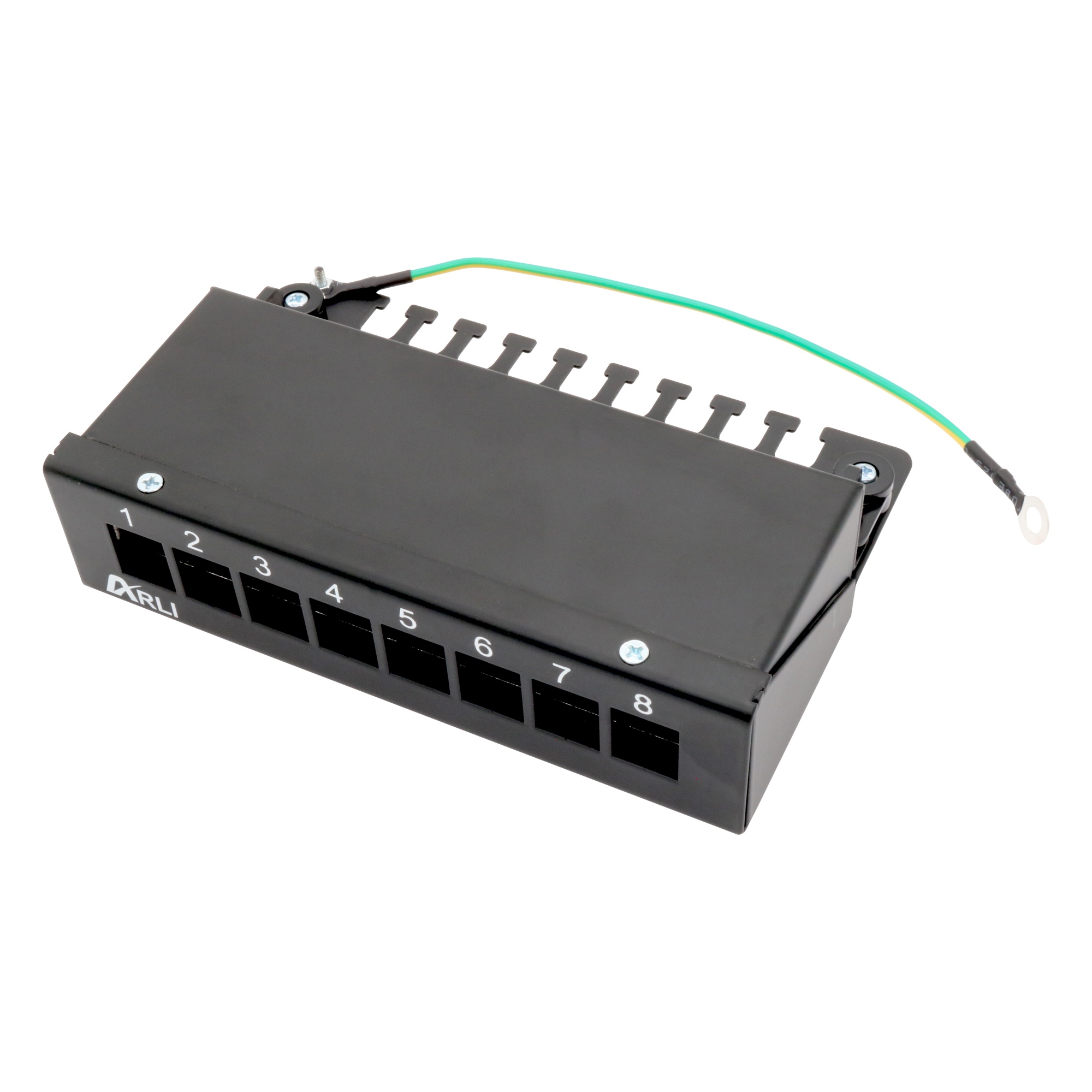 1358_patchpanel_8_port_arli_01 ARLI Patchpanel für Keystone Module – 8-Port Patchfeld Gehäuse schwarz