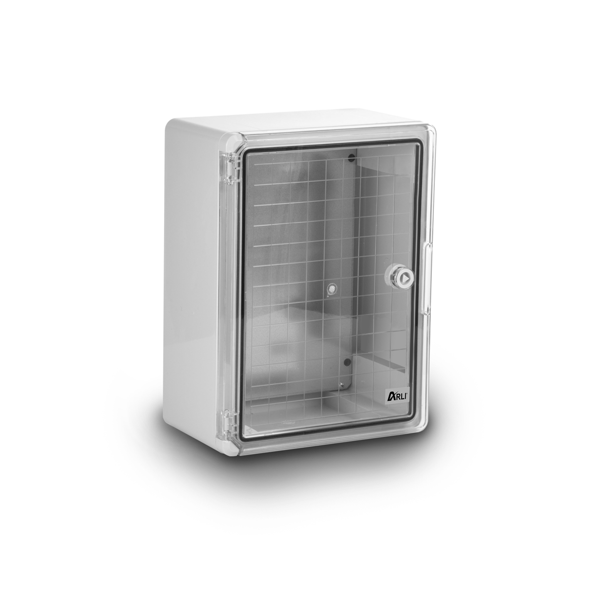 1117-1120-schaltschrank-01 ARLI Schaltschrank IP65 Kunststoff Gehäuse mit Sichttür 210x280x130 mm inkl. Montageplatte Verteilerkasten