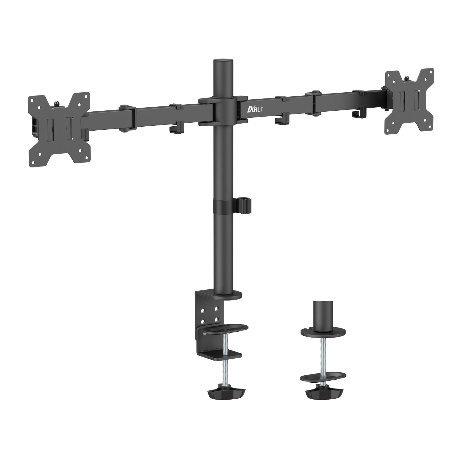 ARLI Monitorhalterung für 2 Monitore 17 – 27 Zoll – Gelenkarm Tischhalterung neigbar drehbar schwenkbar mit Kabelführung ARLI Monitorhalterung für 2 Monitore 17 – 27 Zoll – Gelenkarm Tischhalterung neigbar drehbar schwenkbar mit Kabelführung