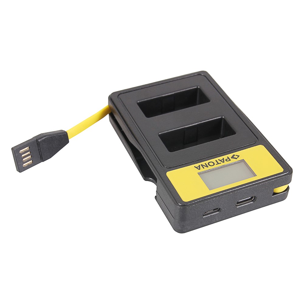 Patona 2x Premium Akku für Canon EOS M50 EOS-M50 LP-E12 LPE12 + Smart Dual LCD USB Ladegerät original 100% kompatibel originalen hitzeschutz überladeschutz li-lon original sicher set Smart Dual LCD USB Ladegerät