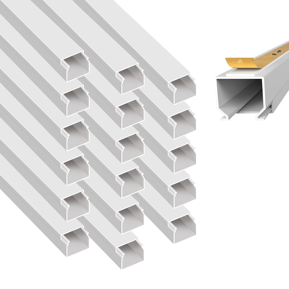 ARLI Kabelkanal selbstklebend 16 x 16 mm - 15m Installationskanal selbstklebend TV Bodenlochung weiss weiß grau Wandmontage Deckenmontage kabel kanal kabelkanal elektroinstallation leiste 10x15mm 16x16mm 25x25mm 40x25mm schraubbar PVC Elektro Kanal 30x20m