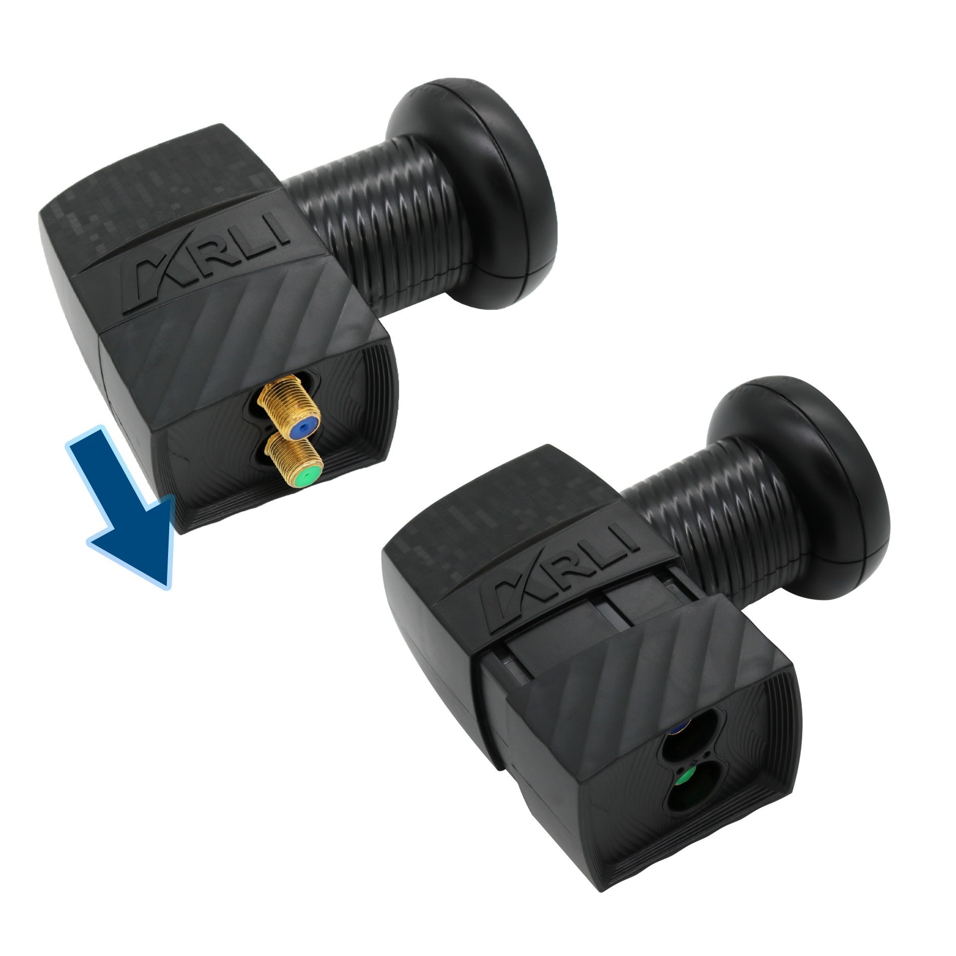 Twin-LNB-2 ARLI Universal Twin LNB 0.1 dB Single lnb Twin Quad Quattro lmb digitaler kopf für satellitenschüssel receiver diseqc satellitenschüssel sat antenne gold Feed Feedhalter KU-Band ku Band Astra Hotbird Türksat Camping Anschluss Kabel 135dB Sat-Antenne Lnb L