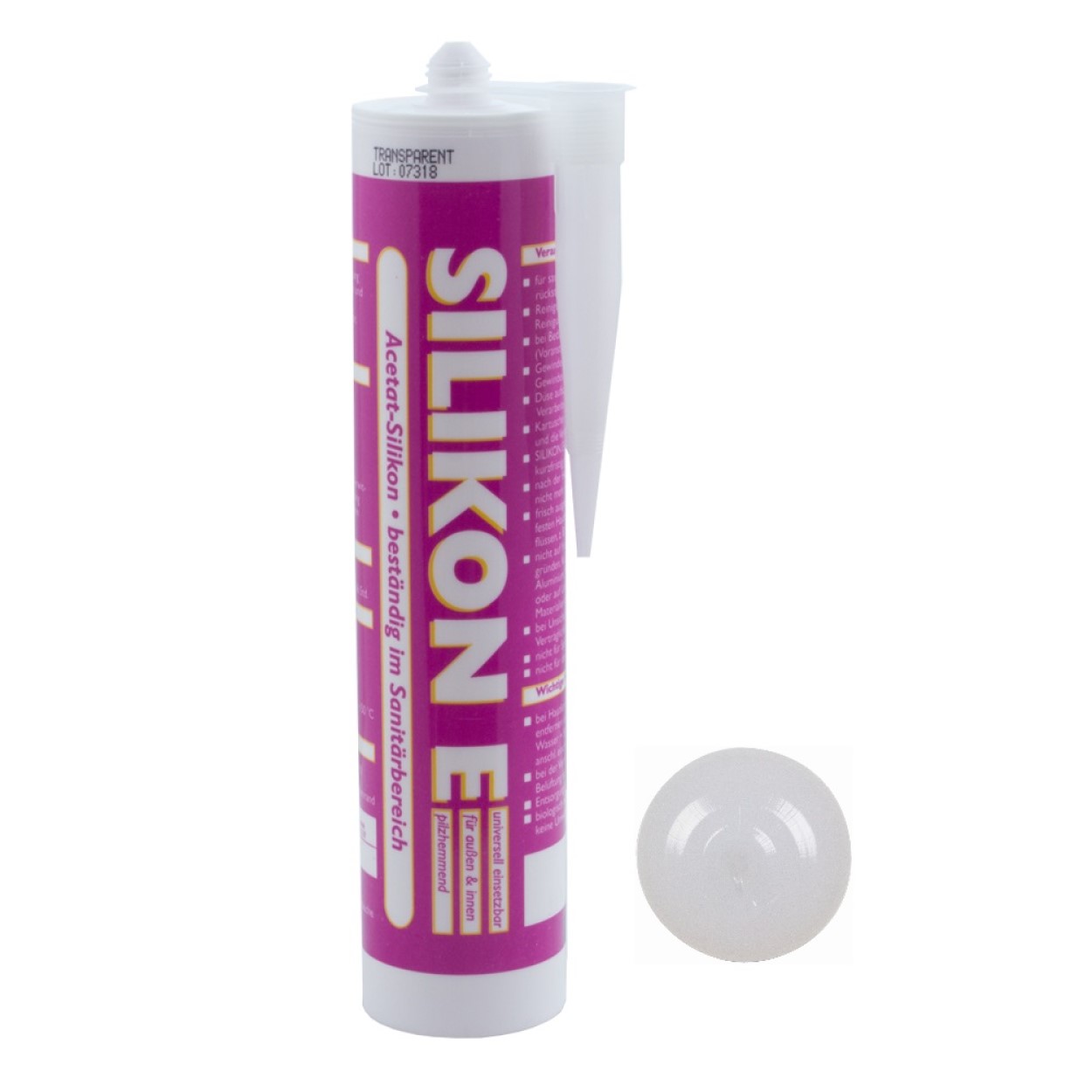 arli_Silikon-Fugendicht-transparent Silikon 310ml Transparent Universal Fugendichtmasse für Bad Dusche Küche Fenster Sanitär innen außen