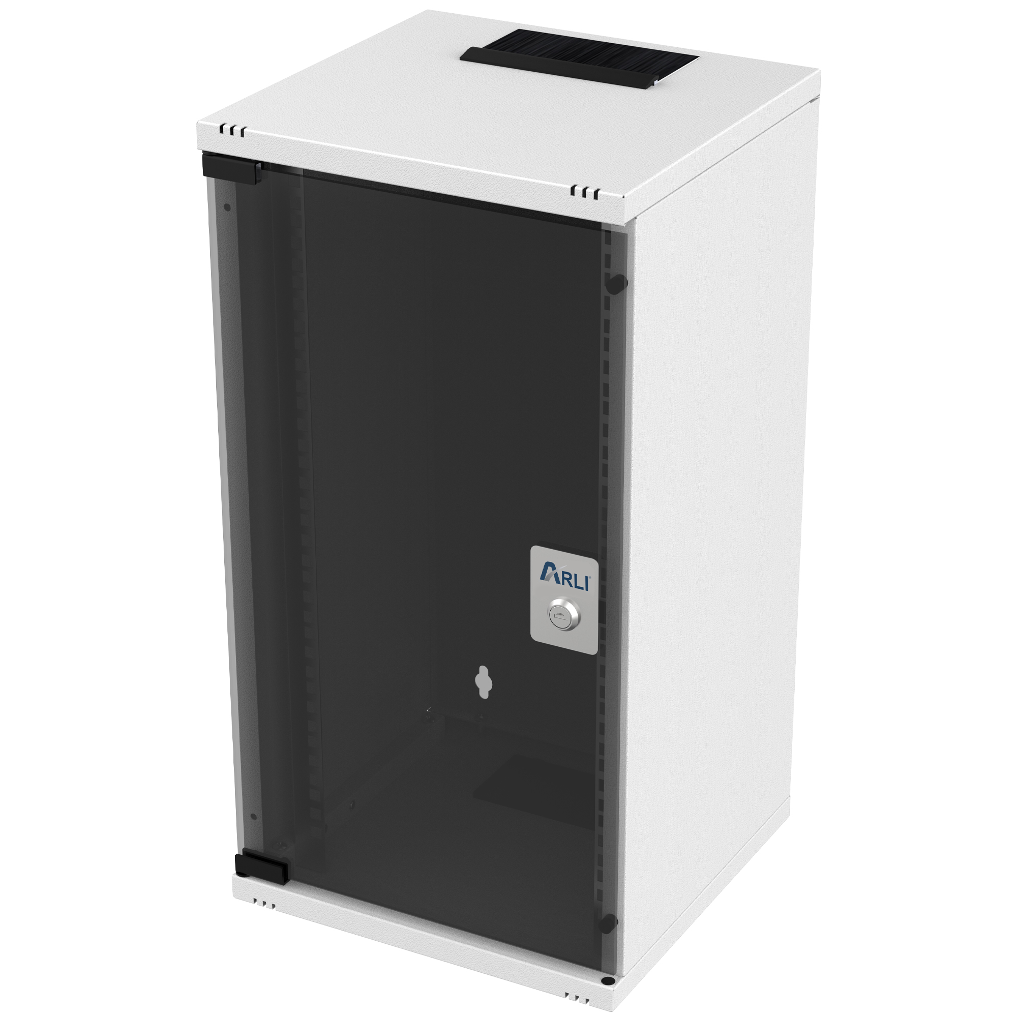 ARLI 10 Zoll Netzwerkschrank 12HE Wandgehäuse Serverschrank abschließbar mit Glastür SOHO 12U