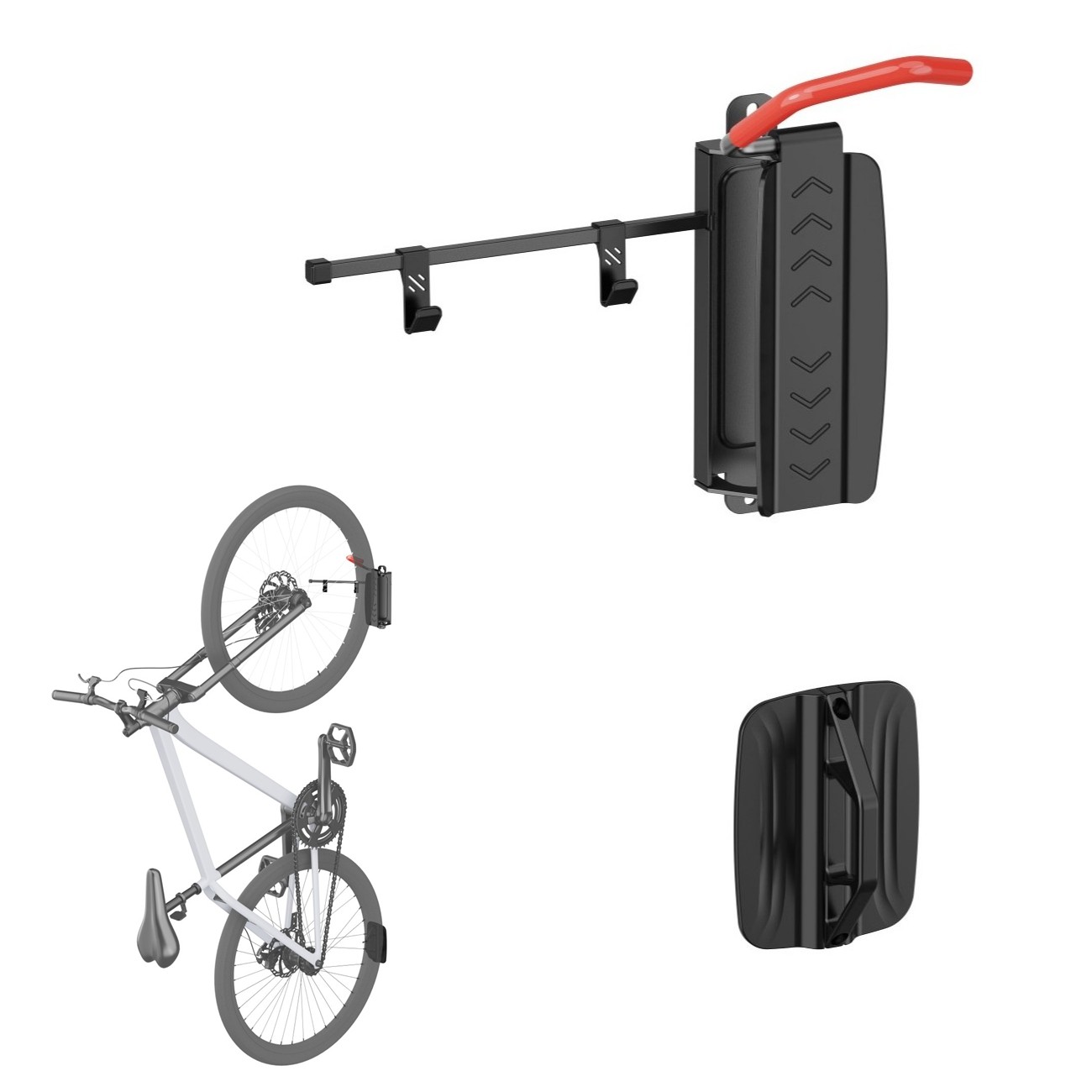 ARLI Fahrrad Wandhalterung mit Aufbewahrungshaken Wandhalter für Fahrrad & E-Bike klappbar schwenkbar mit Rahmenschutz ARLI Fahrrad Wandhalterung mit Aufbewahrungshaken Wandhalter für Fahrrad & E-Bike klappbar schwenkbar mit Rahmenschutz