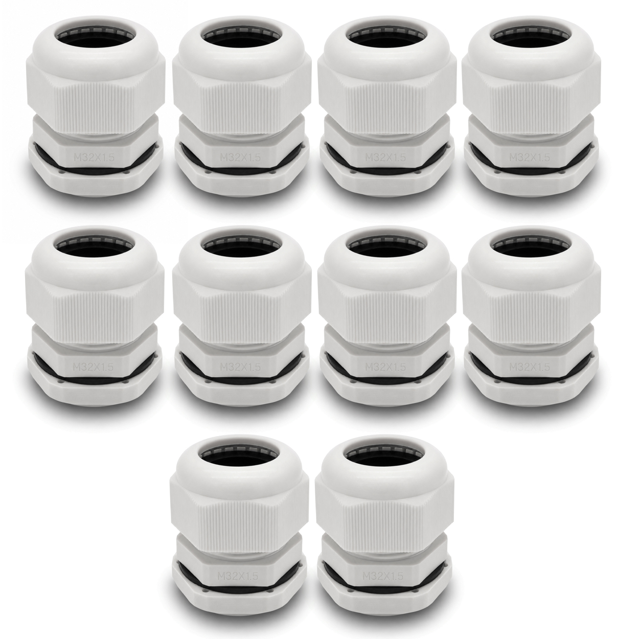 ARLI Kabelverschraubungen M32 x 1,5 mm IP68 grau - 10 er Beutel