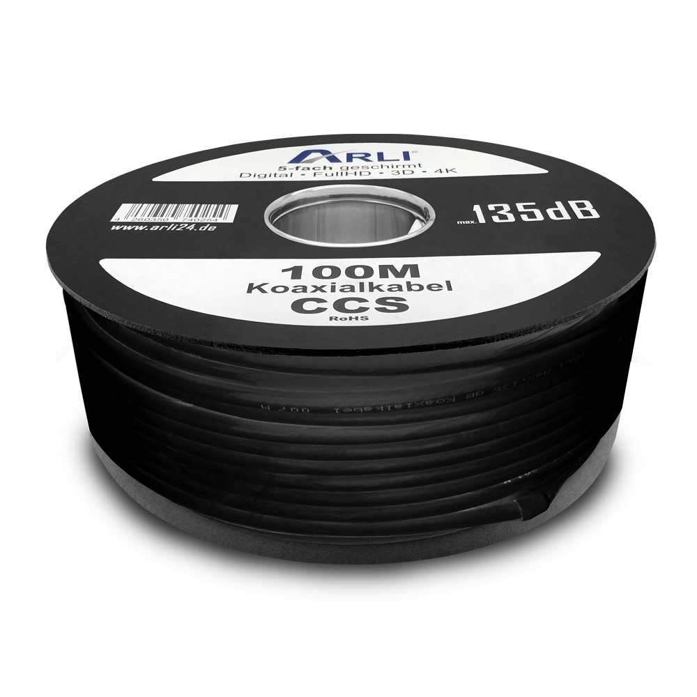 1222 arli antennenkabel sat kabel 100m satellitenschüssel digital komplett koaxialkabel koax koaxial tv sat finder lnb stecker satellitenkabel 135db 135 db satkabel antennen kabelfernsehen diseqc schalter 5 fach geschirmt f-stecker werkzeug
