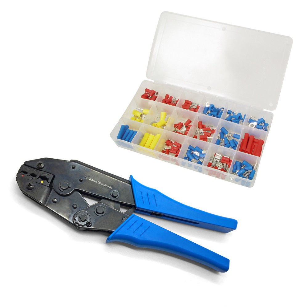 arli crimpzange 0,5 - 6 mm Sortiment 175 handcrimpzange kabelschuhe quetschverbinder krimpzange stossverbinder verbinder flachsteckhülse abisolierzange kabeloverbinder adrendhülsen lüsterklemmen sortiment set