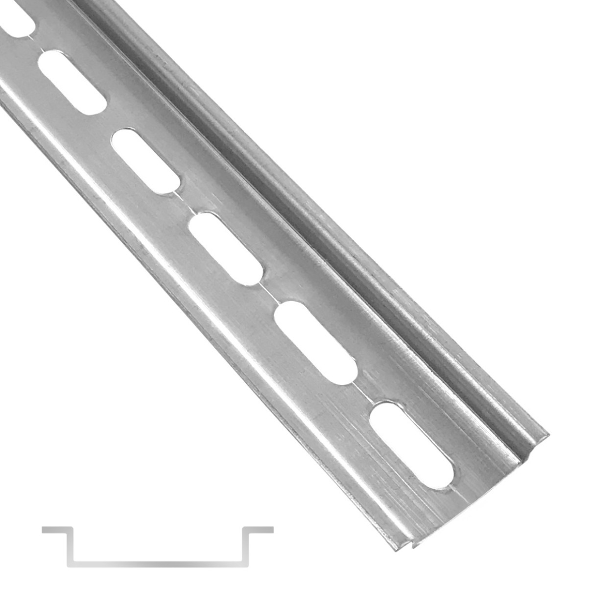 Hutschiene-1 arli hutschiene hut schiene 4x profilschine schaltschrank verteilerschrank verteiler einbau stahl verzinkt din 35 x 7,5 mm gelocht trageschiene elektro klemmen automatenschiene befestigung montageschiene sicherung zähler