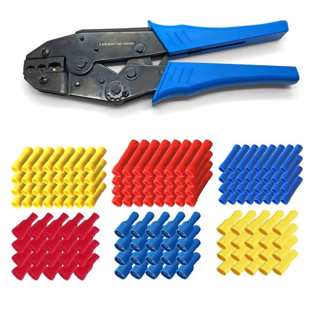 arli crimpzange 0,5 - 6 mm 300 300 600 Set handcrimpzange kabelschuhe quetschverbinder krimpzange stossverbinder verbinder flachsteckhülse abisolierzange kabeloverbinder adrendhülsen lüsterklemmen sortiment set