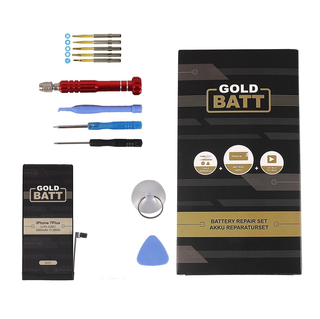 Goldbatt-iPhone-7-plus-Akku-set-werkzeugr94vC60bsrt1c Goldbatt Akku für Apple iPhone 7 plus + mit Werkzeug Reparatur Set + Anleitung Premium Batterie