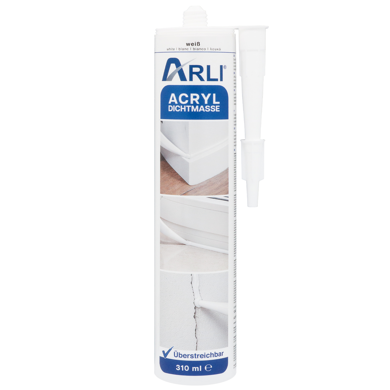 ARLI Acryl 310ml weiß überstreichbare Dichtstoff Universal Bauacryl Maleracryl Fugendichter Dichtmasse