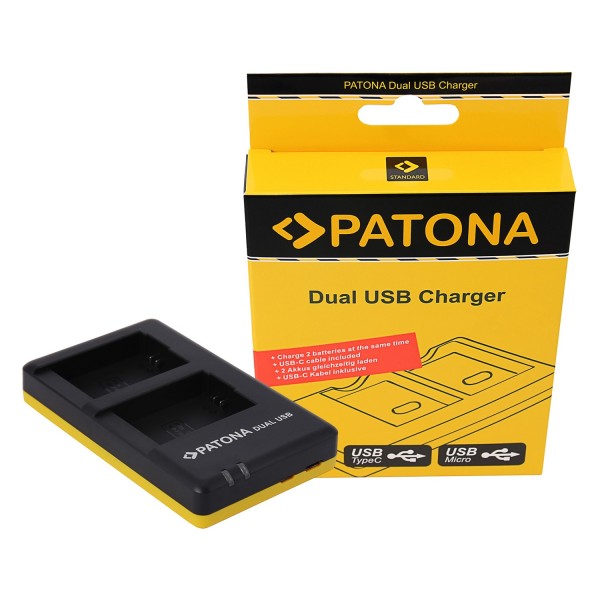 Dual Quick-Charger for Sony NP-FW50, NPFW50 incl. USB-C cable