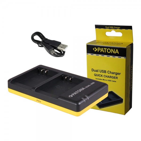 Dual Quick-Charger f.Olympus PS-BLN1 incl. Micro-USB cabel