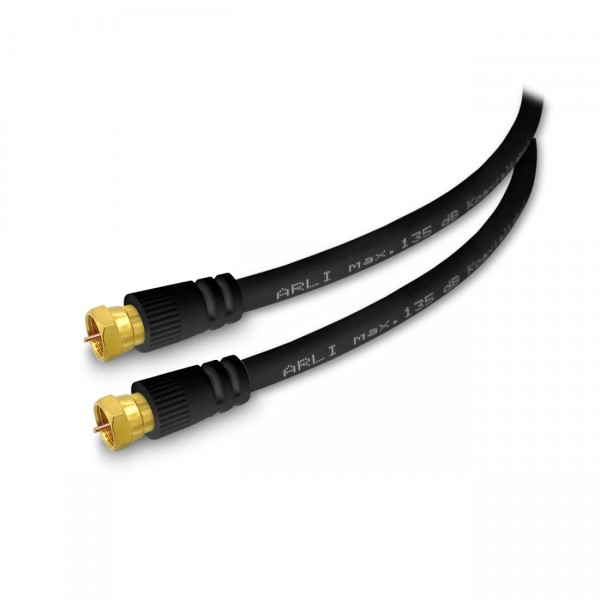 3 m ARLI HD Sat Anschlusskabel schwarz vergoldet max. 135 dB