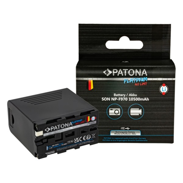 Battery for Sony NP-F970 with PD20W USB-C in/out F960 F950 PD20W USB-A 5V/2A-TAP